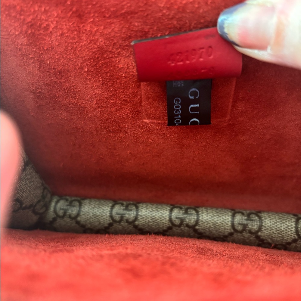 Gucci Mini Dionysus Monogram Shoulder Crossbody Bag with Red Suede Accents - Picture 13 of 13
